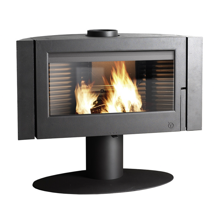 Invicta Antaya 41-Inch Cast Iron Wood-Burning Stove - 90,000 BTU - Charcoal Finish - EPA Certified