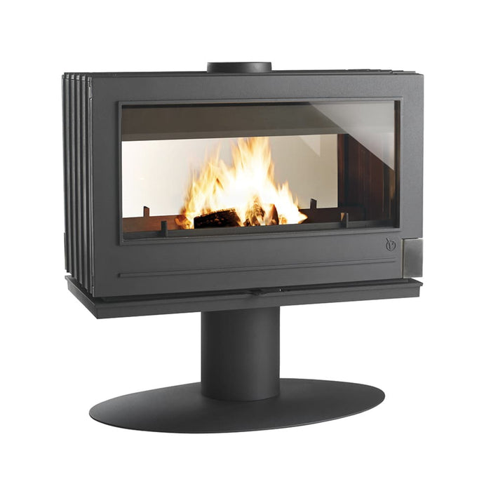 Invicta Nelson 36-Inch Wood-Burning Stove - Double-Sided Cast Iron- EPA Exempt - 90,000 BTU