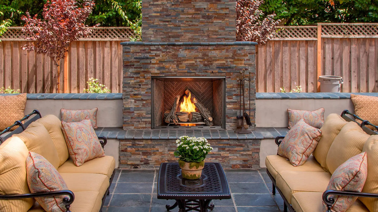 Majestic Courtyard 36-Inch Outdoor Gas Fireplace - Single-Sided - 55,000 BTU - IntelliFire Ignition