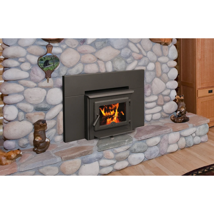 True North Wood Stove Insert - 55,000 BTU - Clean Air Wash System - Cast Iron Door with Surround and Blower