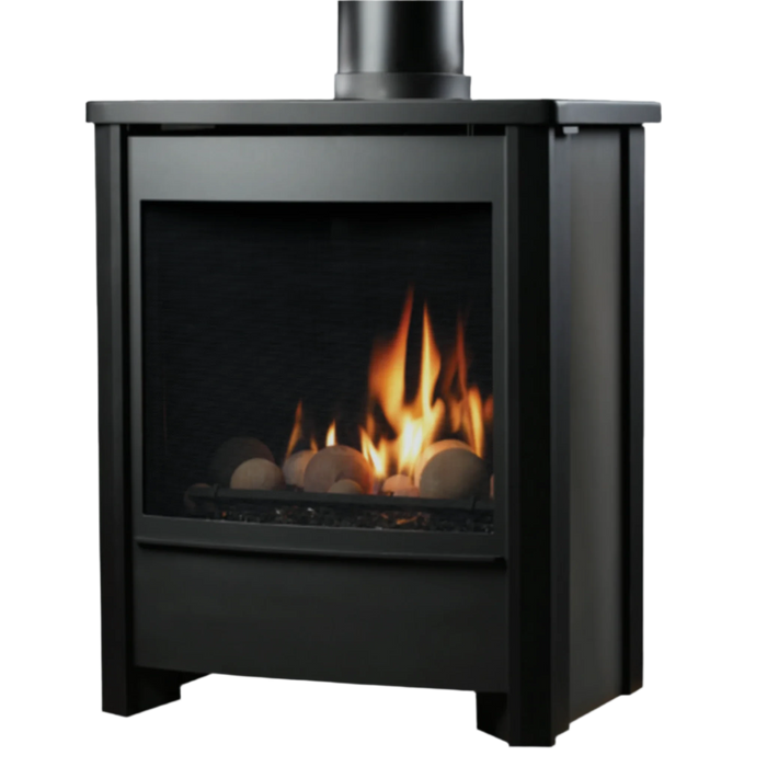 Kingsman Door Front & Vent Lid Flat Black Posts With Safety Screen for FDV451 Series Stoves - Sun Kissed Yards 